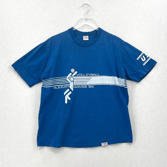 CRAZY SHIRTS Vintage Team USA Volleyball Summer Games 84 Olympics Mens Crew Blue - Picture 1 of 16